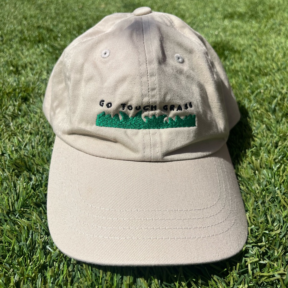 Beige Cap with Embroidered Design